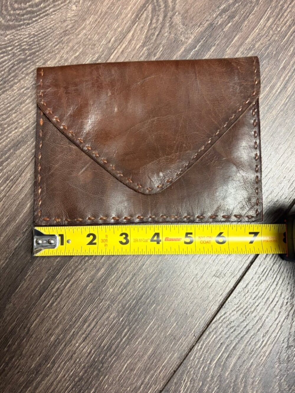 Handcrafted Brown Leather Envelope Clutch Document Holder - Picture 5 of 6
